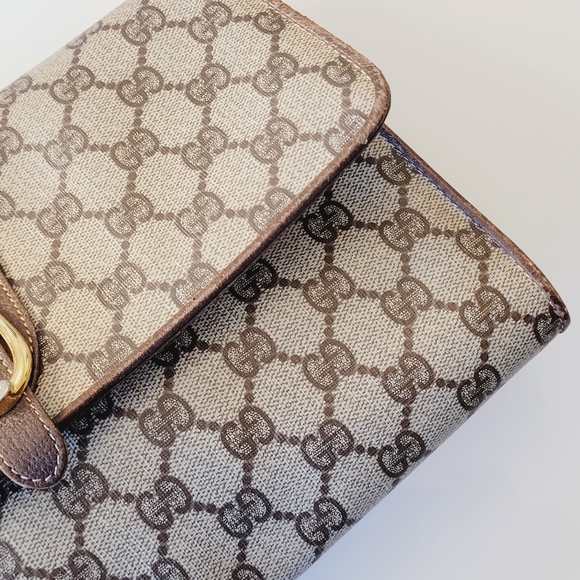 GUCCI Flap Crossbody Clutch GG Monogram Bag Vintage - Picture 16 of 16